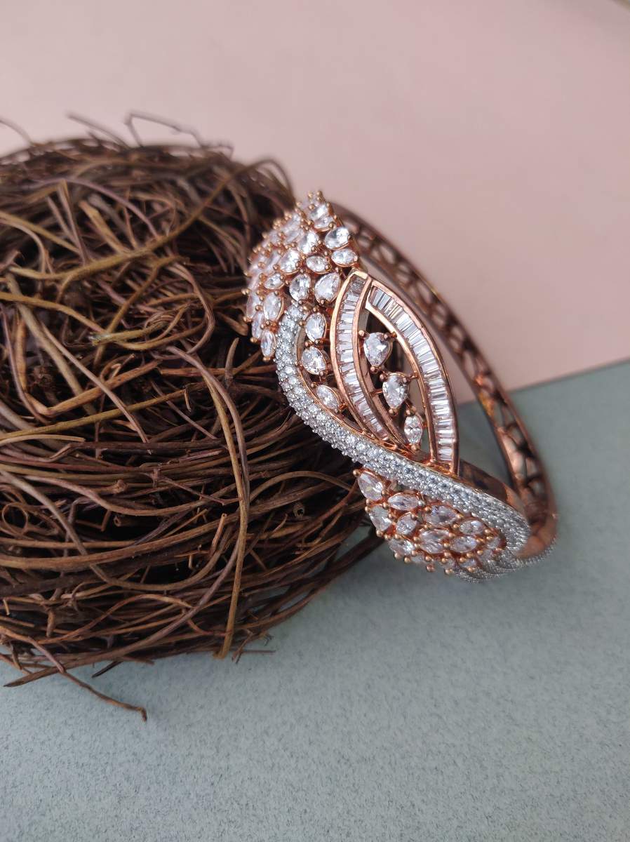 Rose Gold Jewelry Set Rose Gold Promise Rings For Her Diamond Dust Ring  Bracelet Set