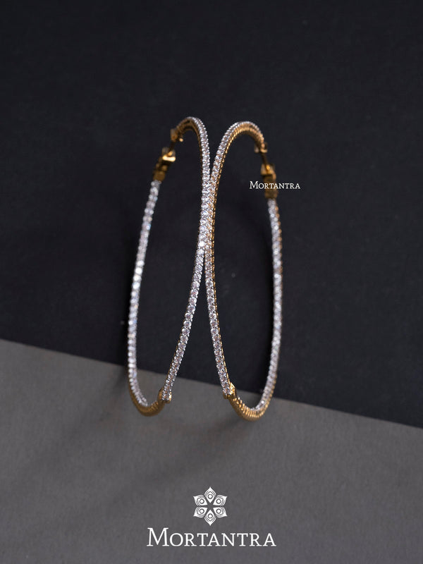 CZEAR271G - Faux Diamond Earrings