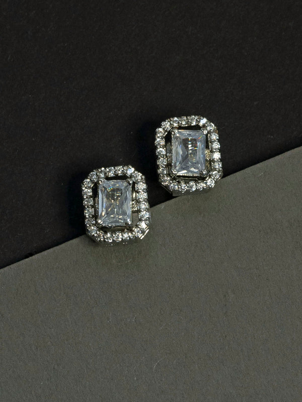 CZEAR395 - Crystal Stone Faux Diamond Earrings