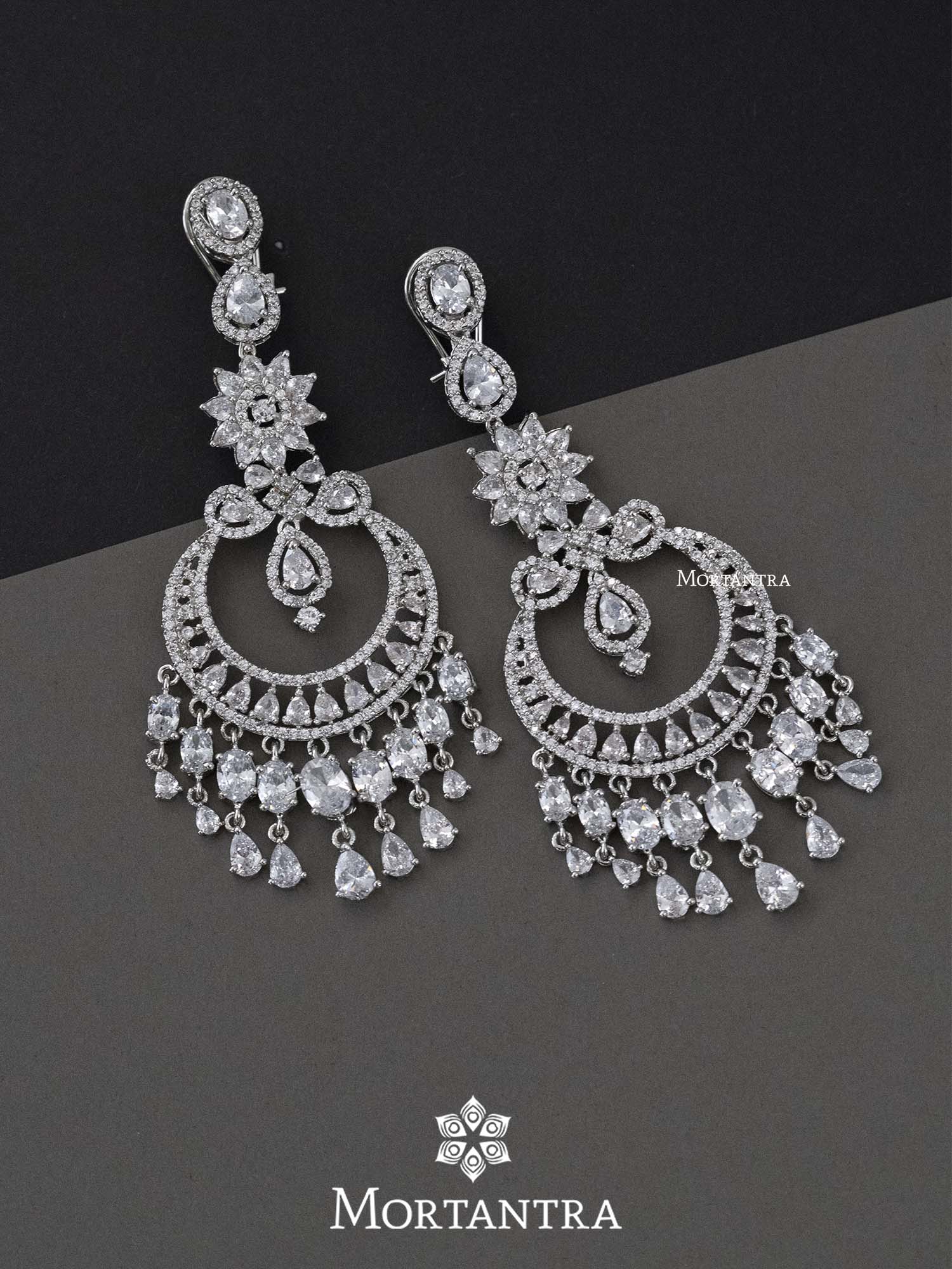 Golden Artificial Diamond Earrings at best price in Mumbai | ID:  2853331035930