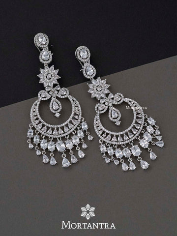 Buy Crystal Chandelier Bridal Earrings, Wedding Jewelry for Brides, Simulated  Diamond and Sterling Silver Online in India - Etsy