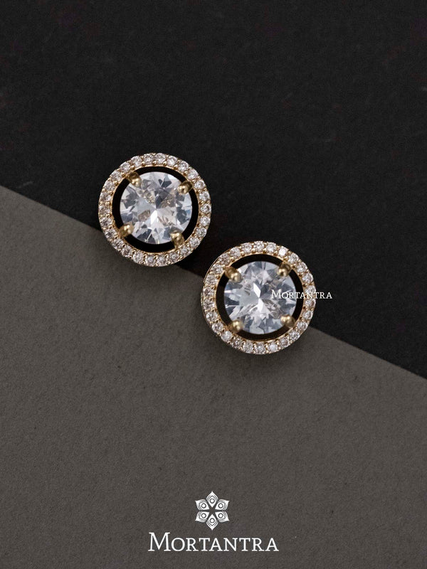 CZEAR438G - Faux Diamond Earrings