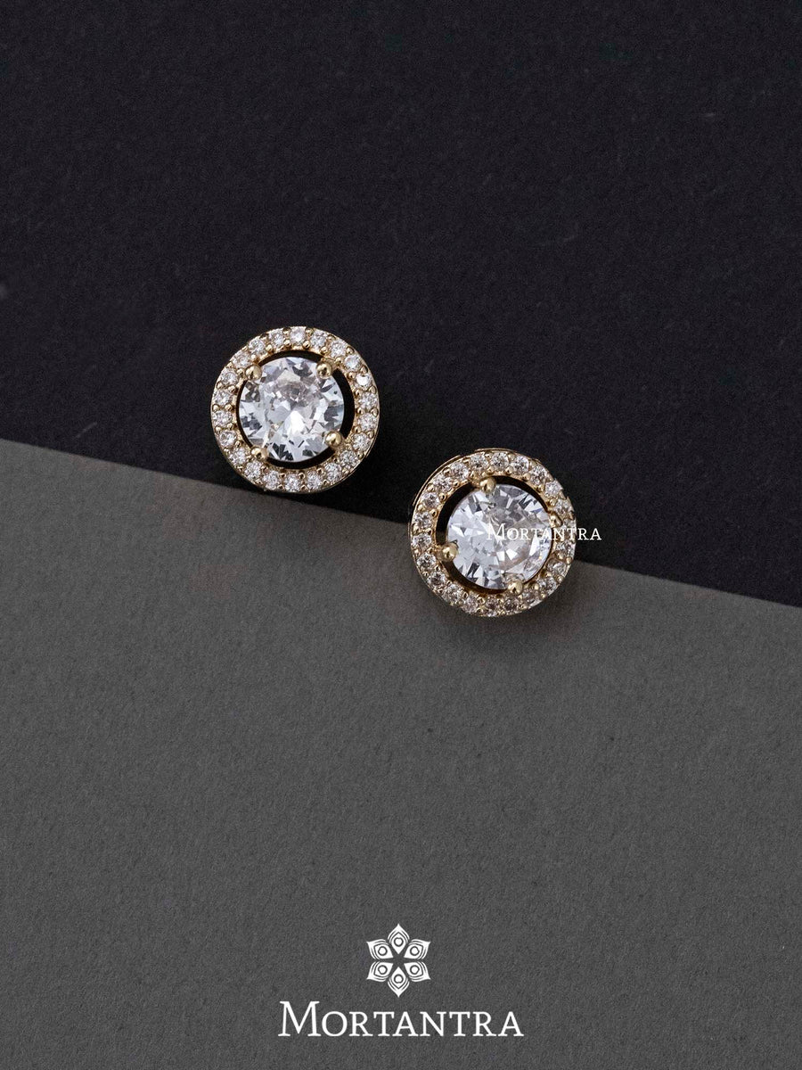 CZEAR439G Faux Diamond Earrings Mortantra