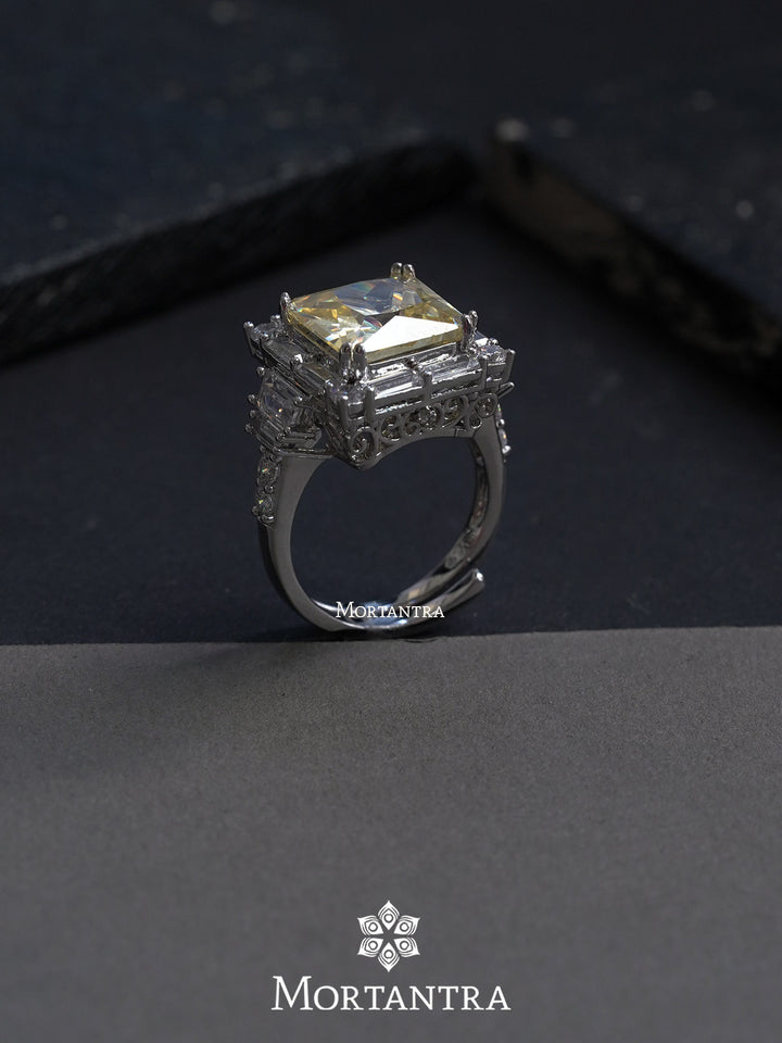 CZRNG62 - Adjustable Faux Diamond Ring