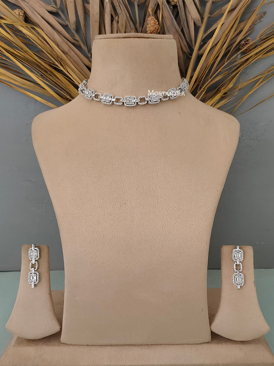 CZSET232 - Faux Diamond Necklace Set