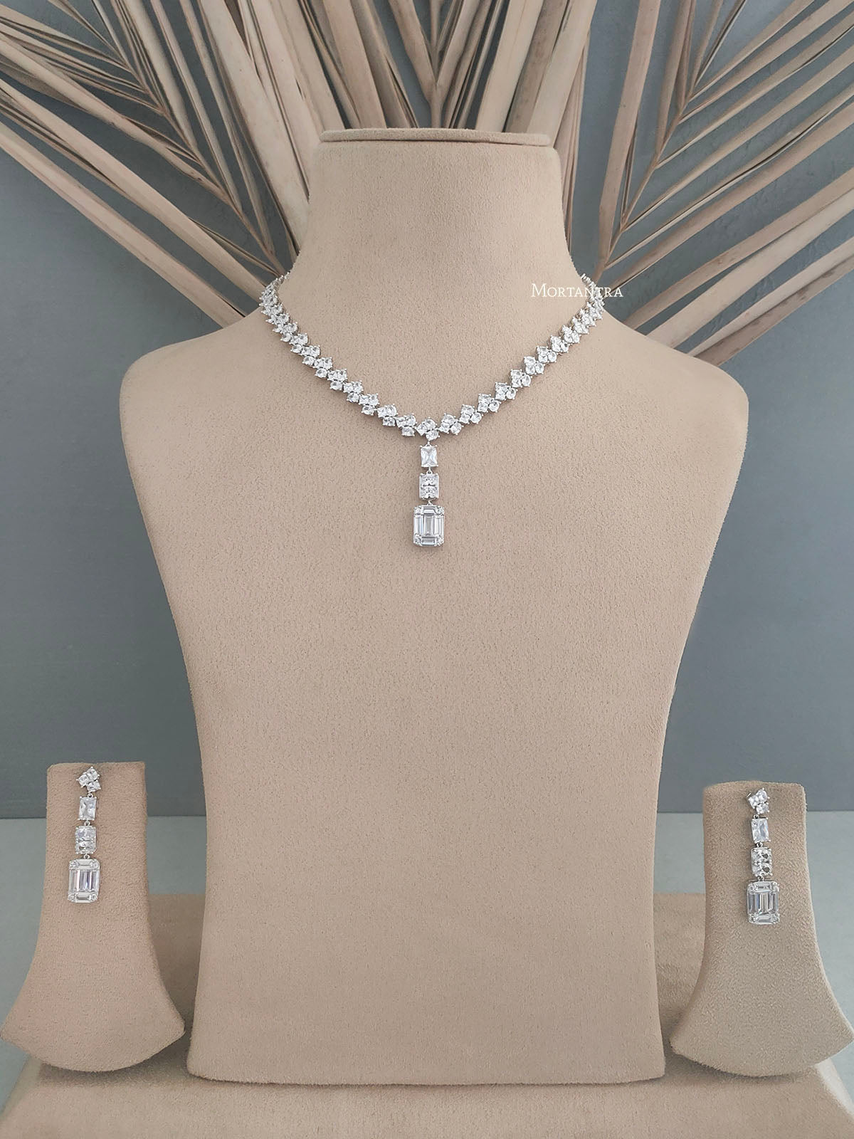 CZSET267 - Faux Diamond Necklace Set
