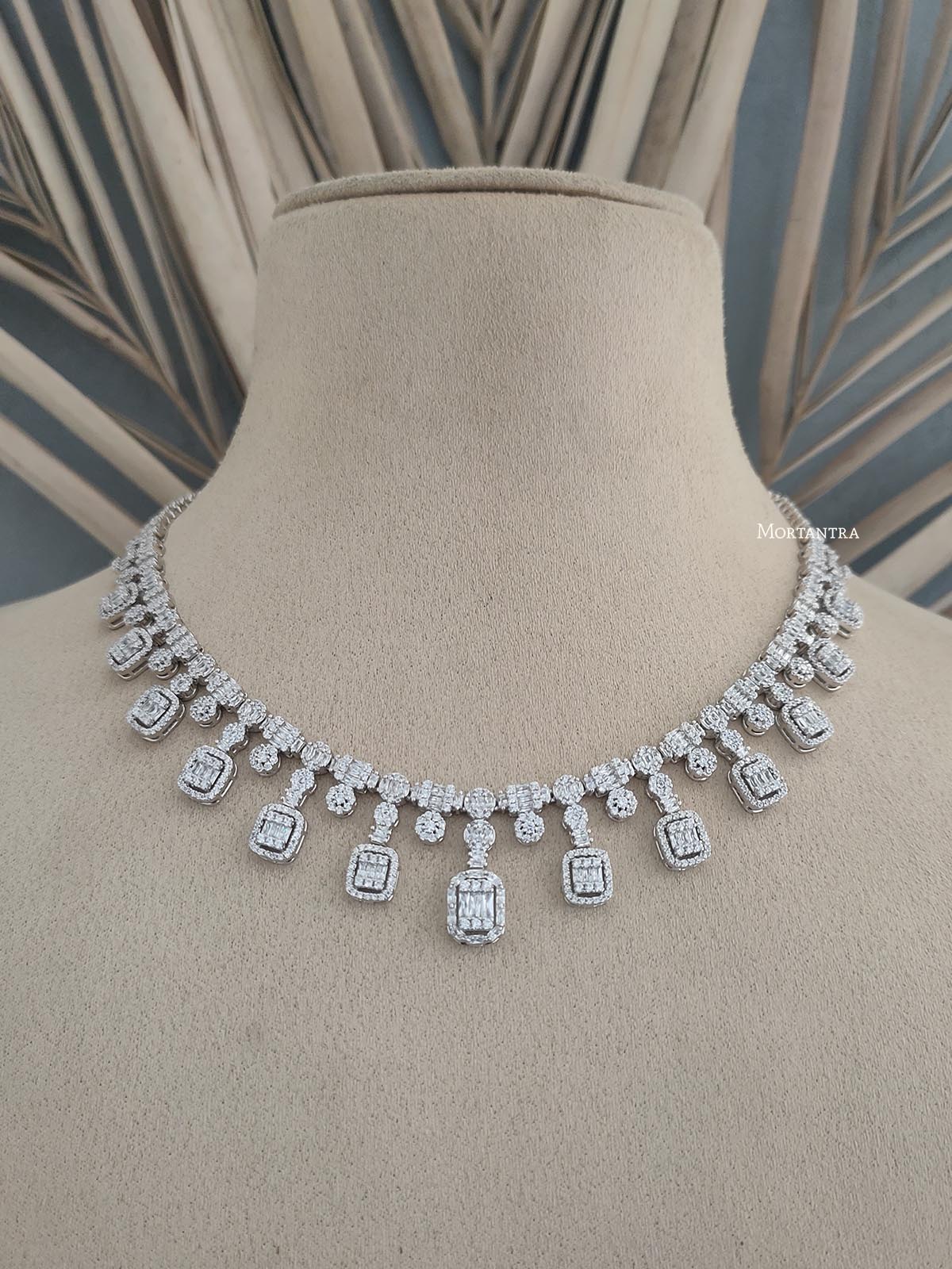 CZSET269 - Faux Diamond Necklace Set