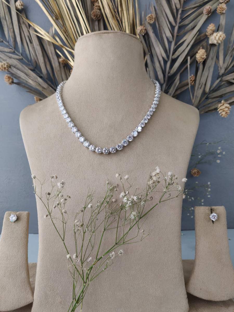 CZSET46 - Faux Diamond Necklace Sets