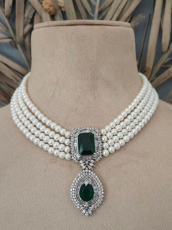 CZSET99GR - Faux Diamond Necklace Sets