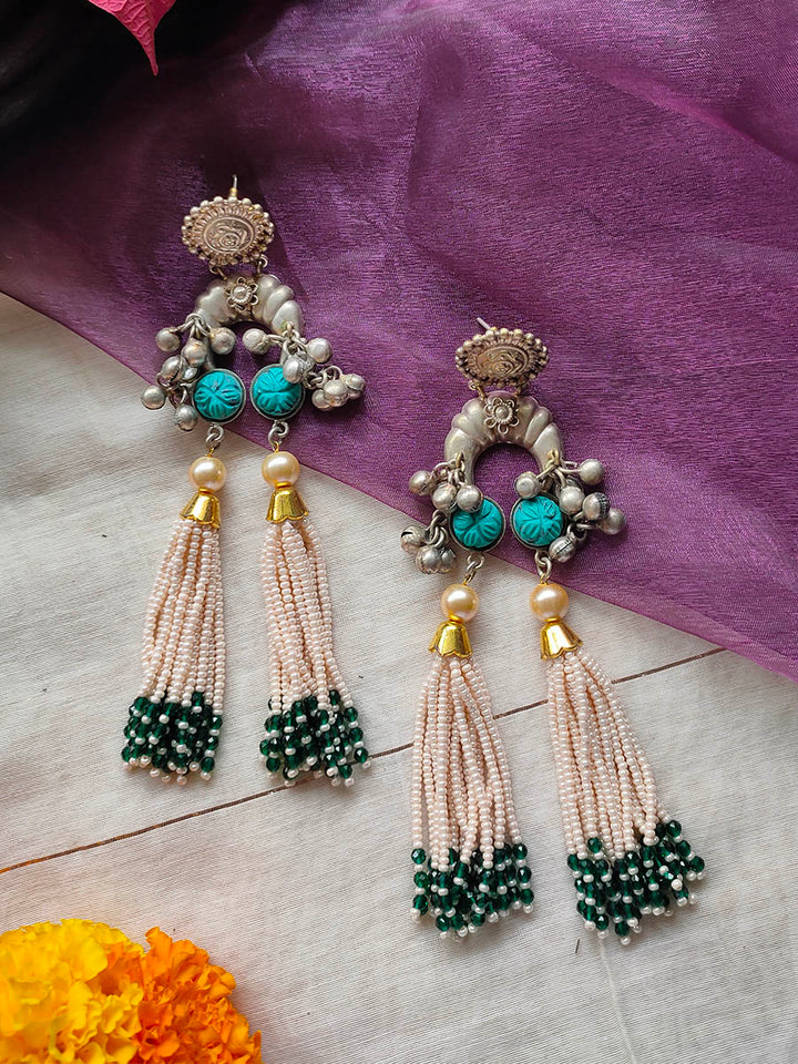 EK-SFEAR153IB - Tribal Earrings