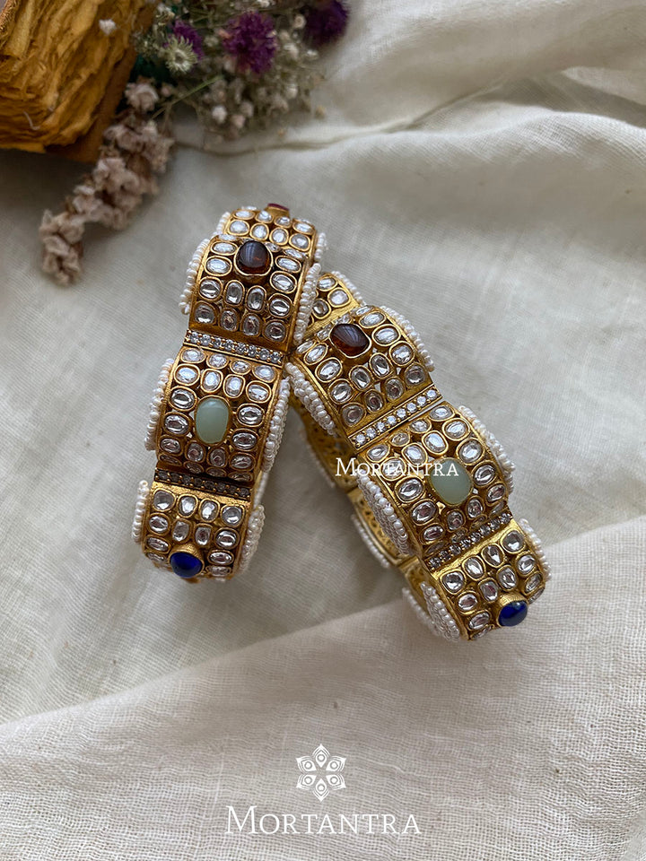 MB141N - Multicolor Jadau Kundan Bangles