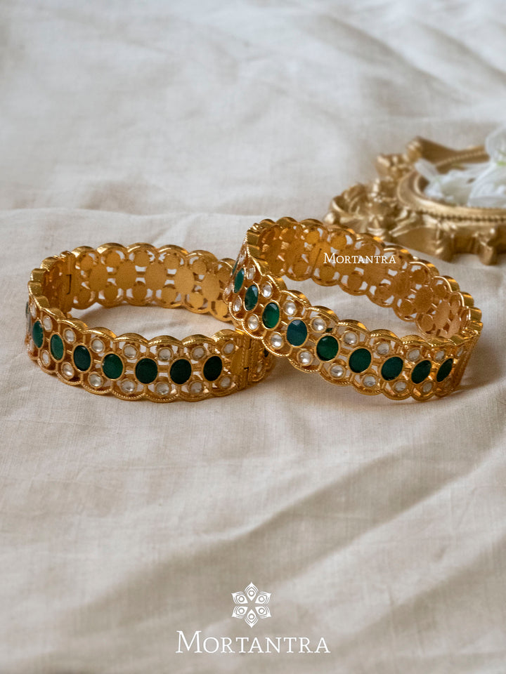 MB157GR - Jadau Kundan Bangles