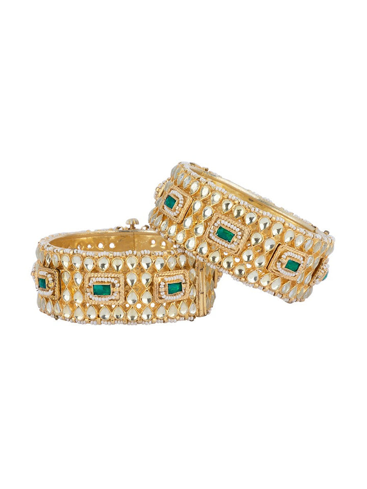 Square Setting Jadau Kundan Bangles