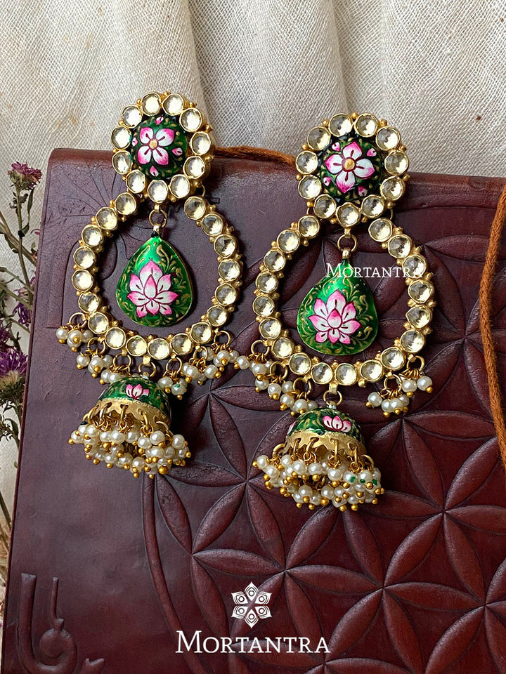 ME901GR - Jadau Kundan Earrings