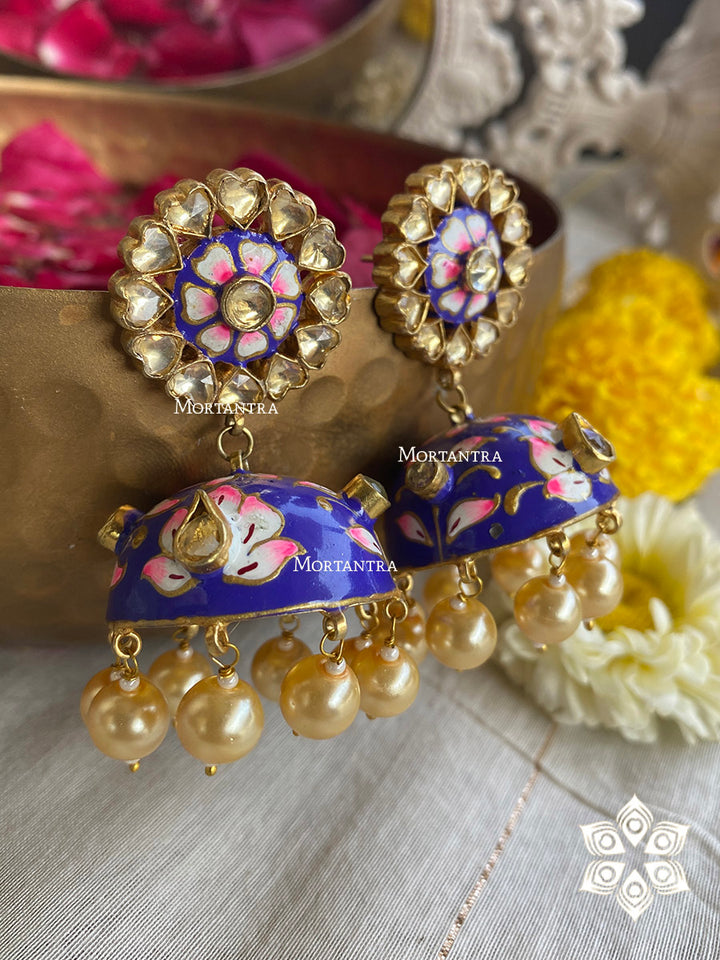 ME902BL - Jadau Kundan Earrings