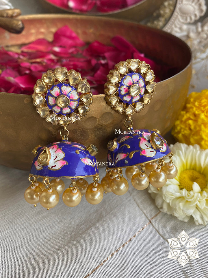 ME902BL - Jadau Kundan Earrings