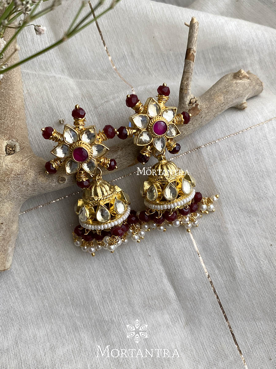 Buy Kalapi Jadau Silver Earrings | Paksha