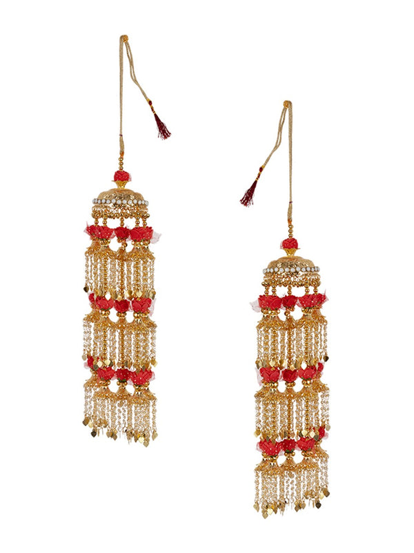 Red Foam Flowers 3 Step Gold Plated Kaleere
