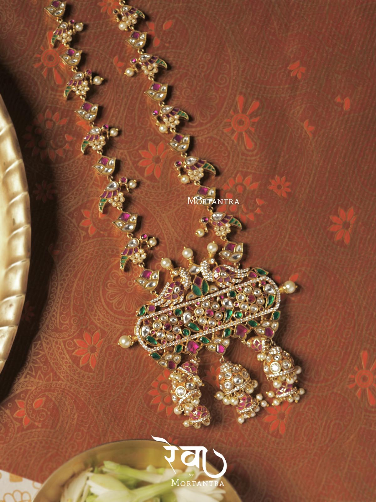 MO-N1M - Multicolor Bridal Jadau Kundan Long Necklace