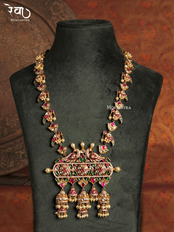 MO-N1M - Multicolor Bridal Jadau Kundan Long Necklace