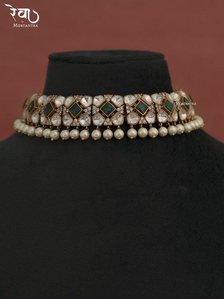 MO-S3WGR - Jadau Kundan Necklace Set