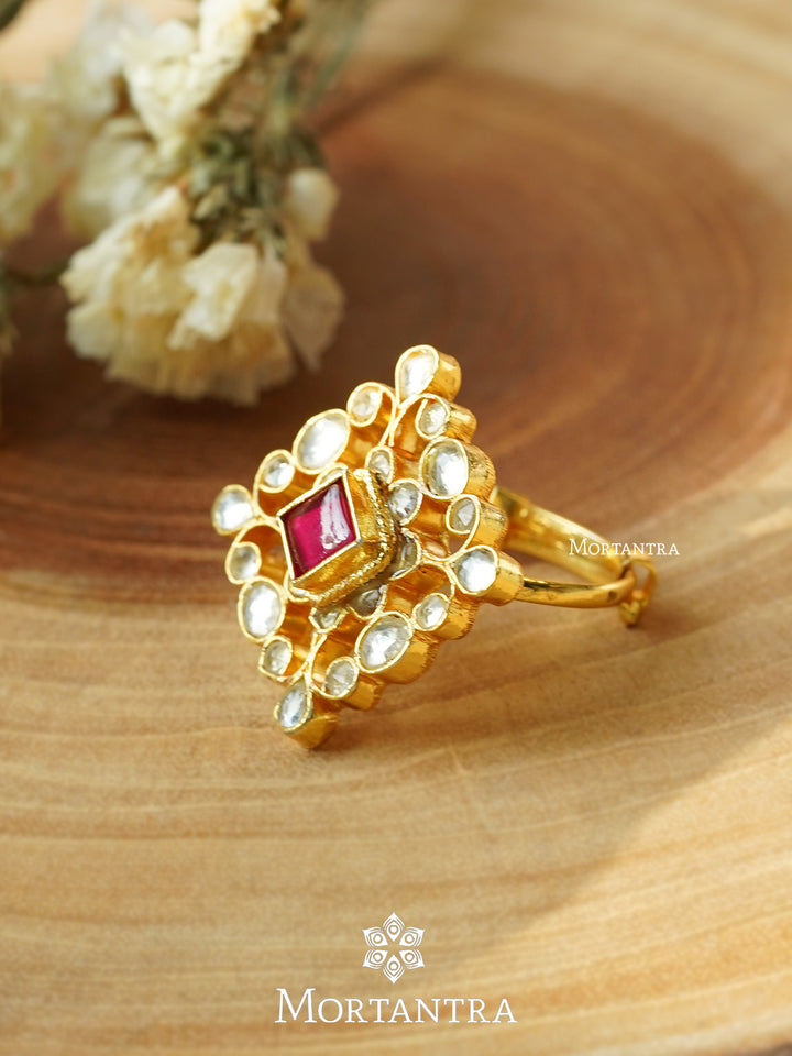 MRNG135YP - Adjustable Jadau Kundan Ring