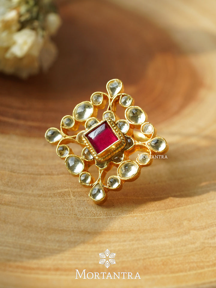 MRNG135YP - Adjustable Jadau Kundan Ring