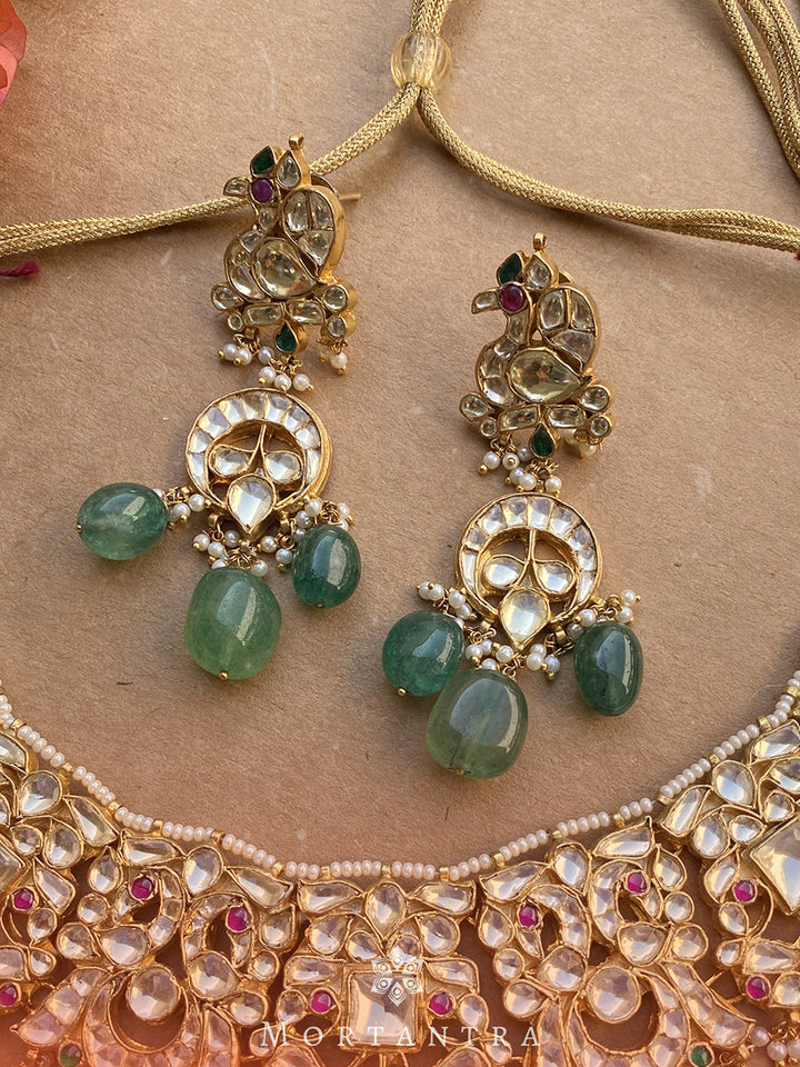 MS1047MA - Multicolor Gold Plated Bridal Jadau Kundan Medium Necklace Sets