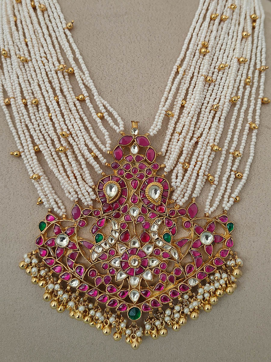 MS1072M - Jadau Kundan Necklace Set
