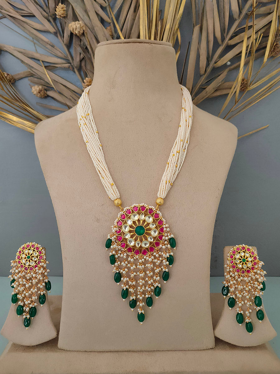 MS1327M - Jadau Kundan Necklace Set