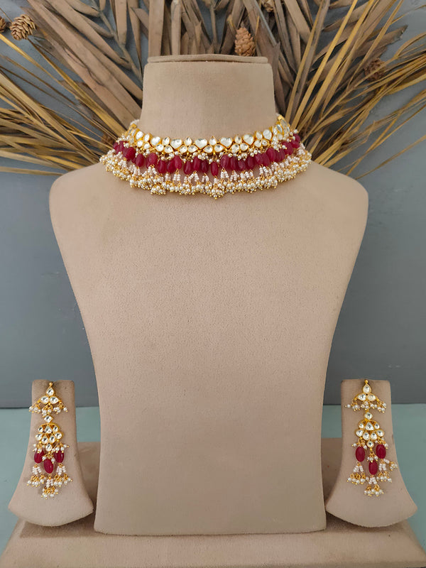 MS1359YA - Jadau Kundan Necklace Set