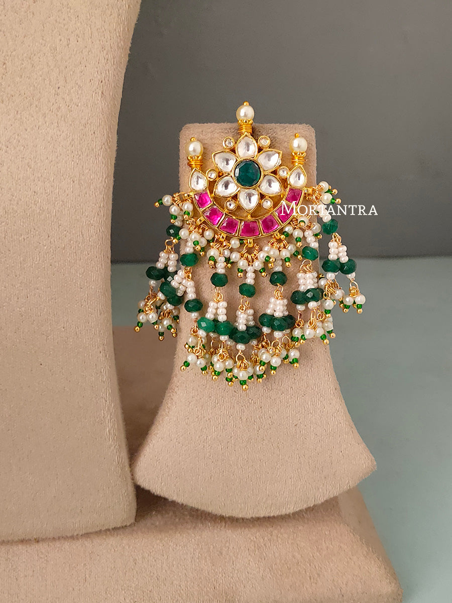 MS1362M - Multicolor Gold Plated Jadau Kundan Long Necklace Set