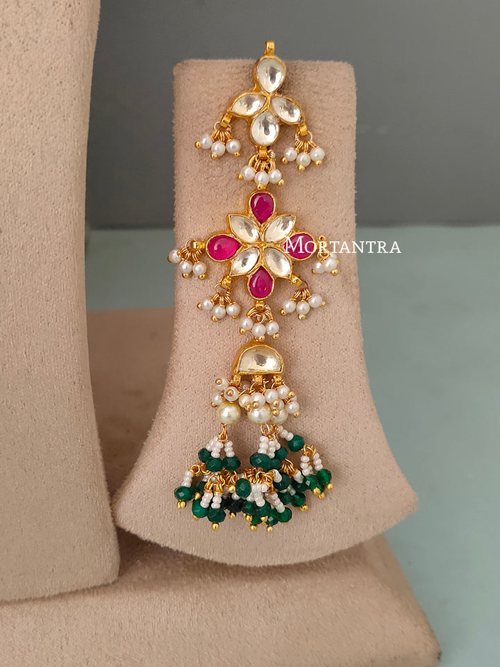 MS1402YP - Multicolor Short Jadau Kundan Necklace Set