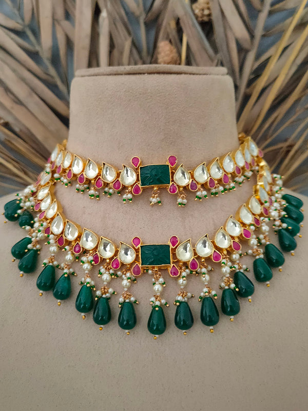 MS1410M - Jadau Kundan Necklace Set