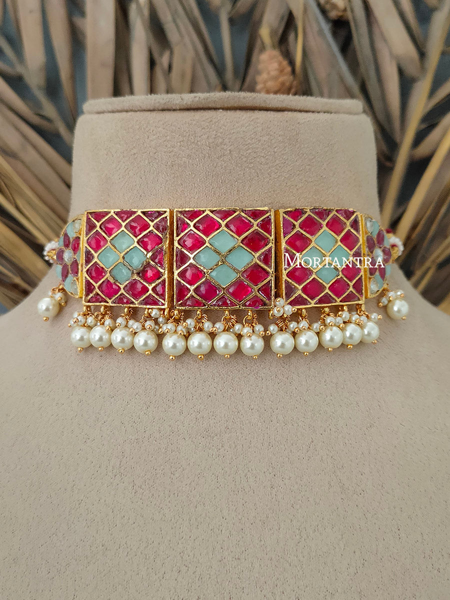 MS1415M - Jadau Kundan Necklace Set