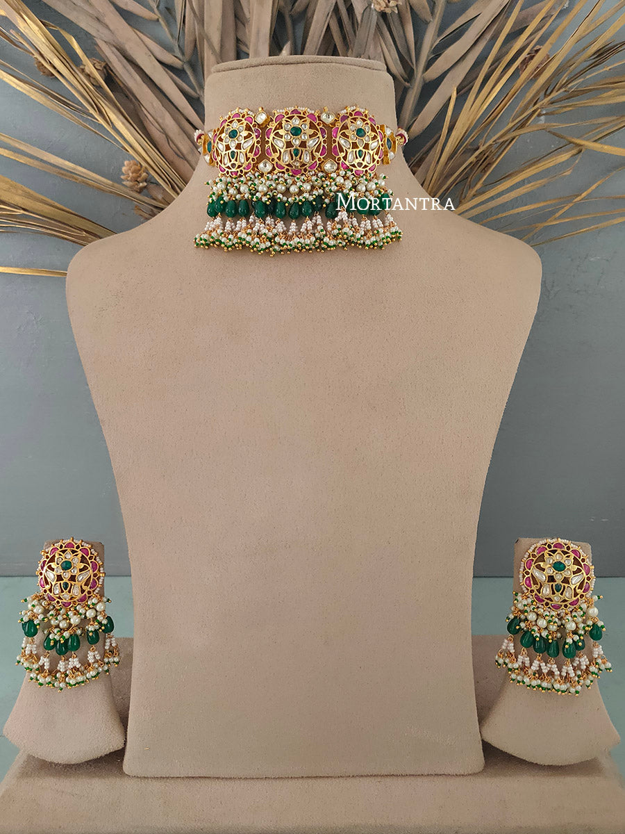 MS1441M - Jadau Kundan Necklace Set