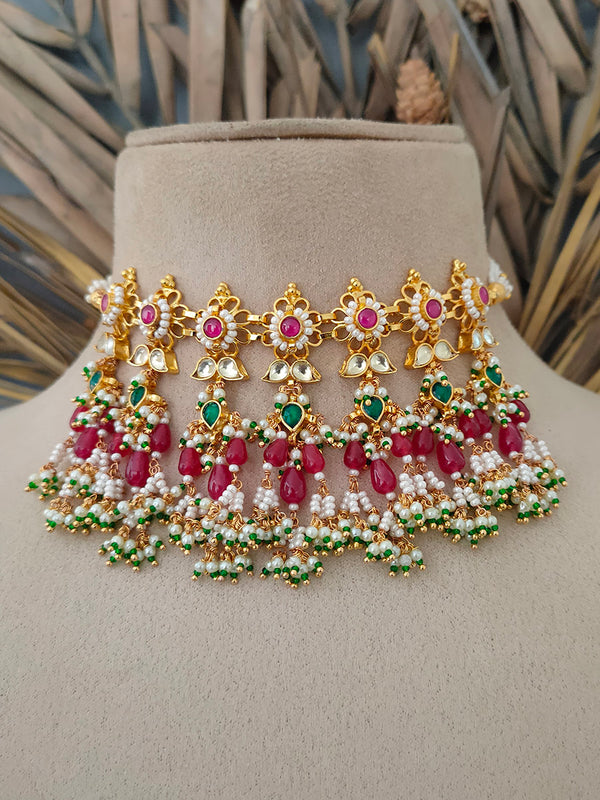 MS1451M - Jadau Kundan Necklace Set
