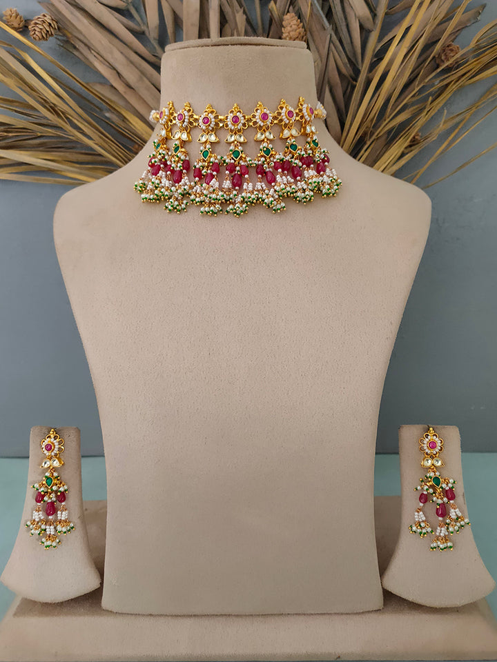 MS1451M - Jadau Kundan Necklace Set