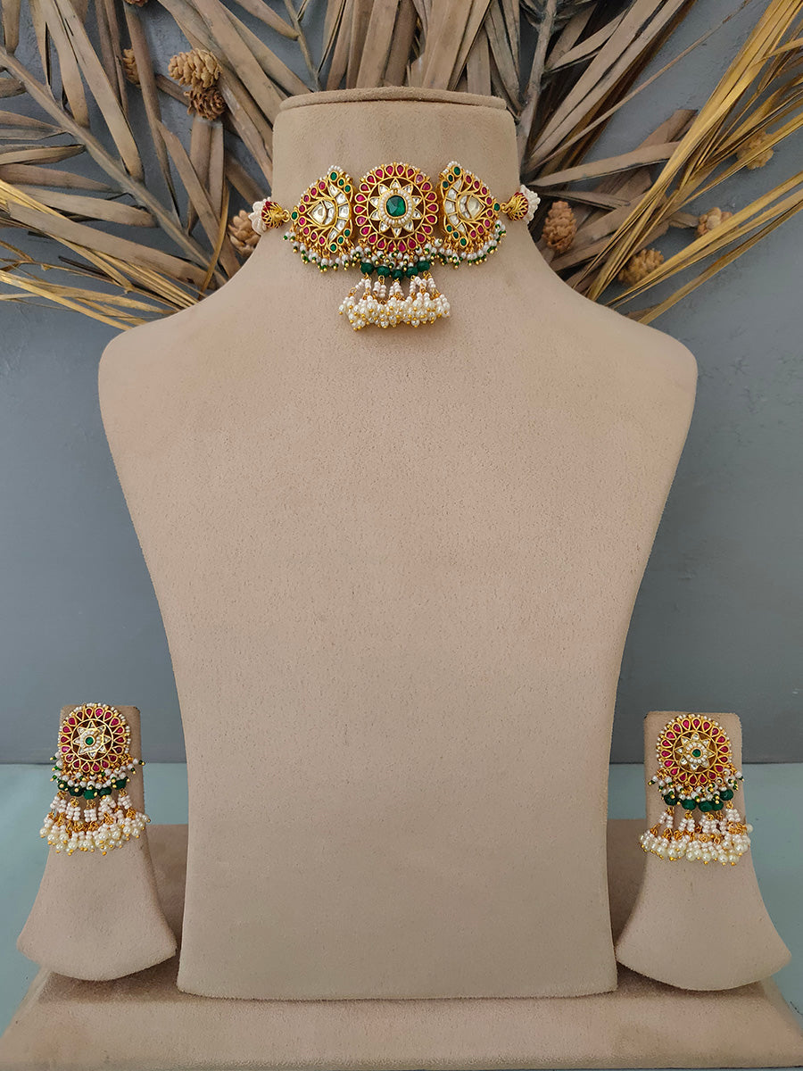 MS1457M - Jadau Kundan Necklace Set
