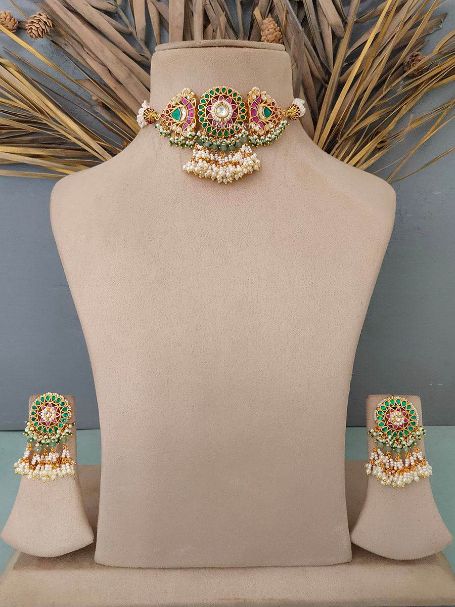 MS1457MA - Jadau Kundan Necklace Set