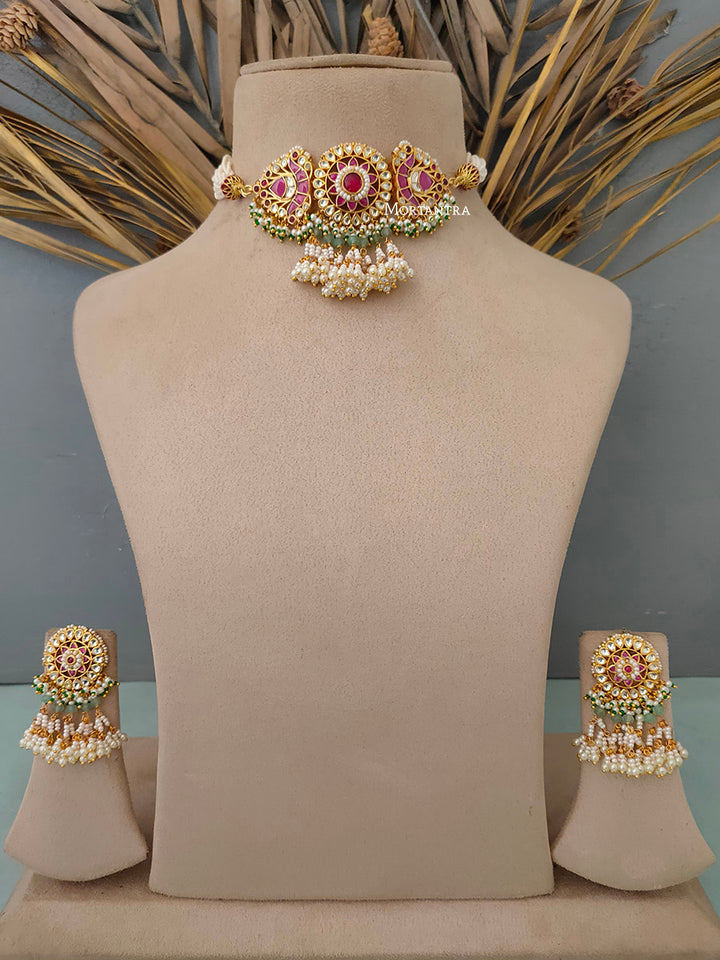 MS1457YP - Jadau Kundan Necklace Set