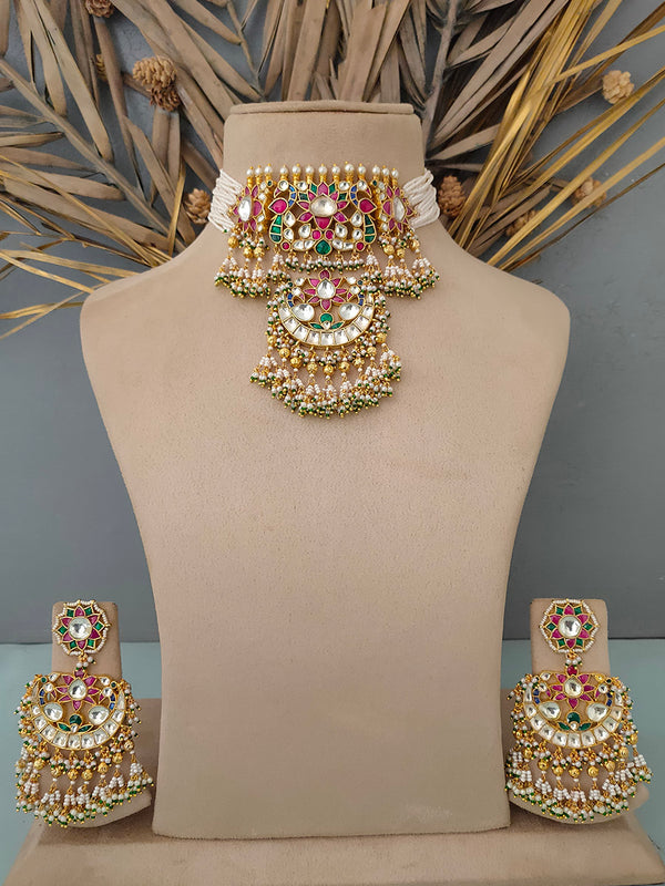MS1459M - Jadau Kundan Necklace Set