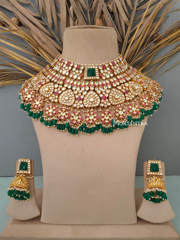 MS1483YP - Multicolor Bridal Jadau Kundan Short Necklace Set