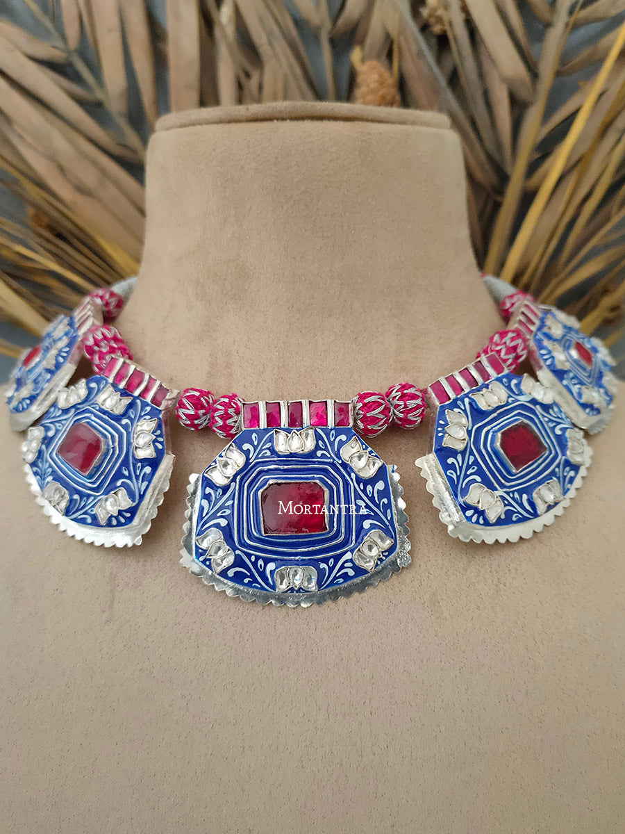 MS1488BL - Jadau Kundan Necklace Set
