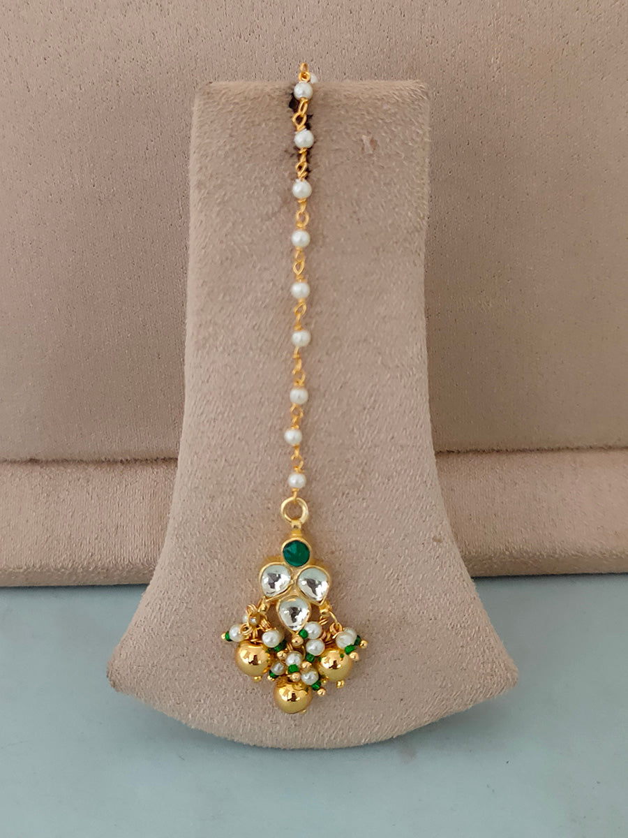 MS1525M - Multicolor Gold Plated Jadau Kundan Choker Necklace Set