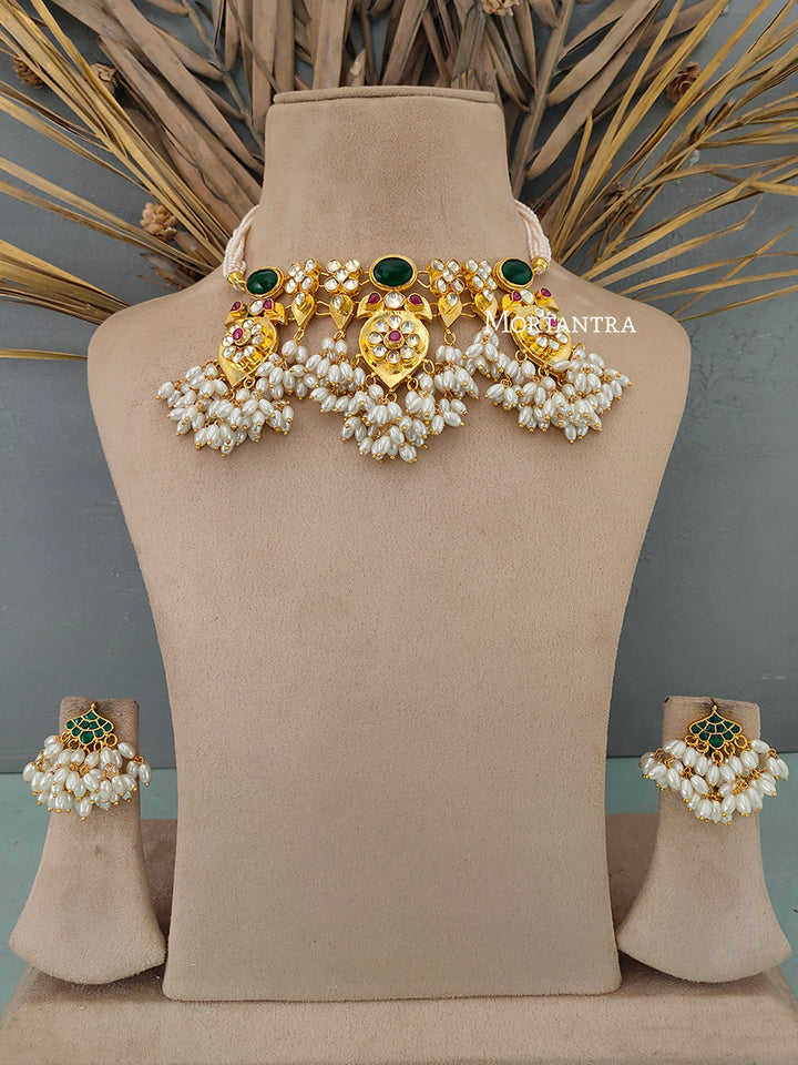 MS1582M - Jadau Kundan Necklace Set