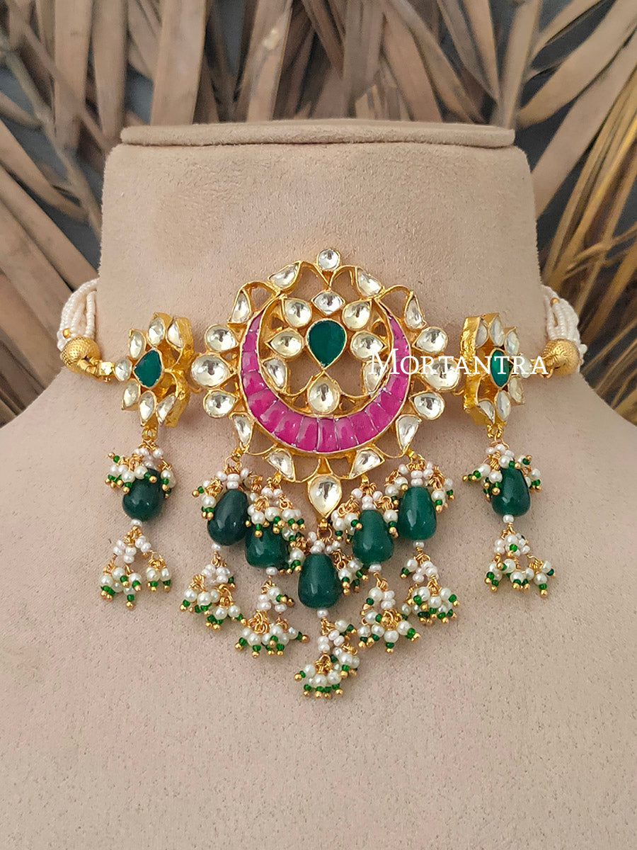 MS1597M - Jadau Kundan Necklace Set