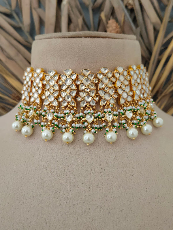 MS1606Y - Jadau Kundan Necklace Set