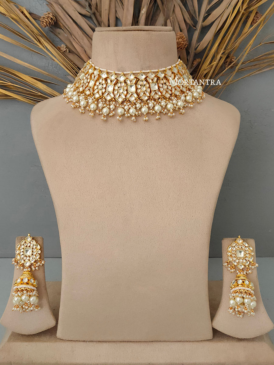 MS1617Y - Jadau Kundan Necklace Set