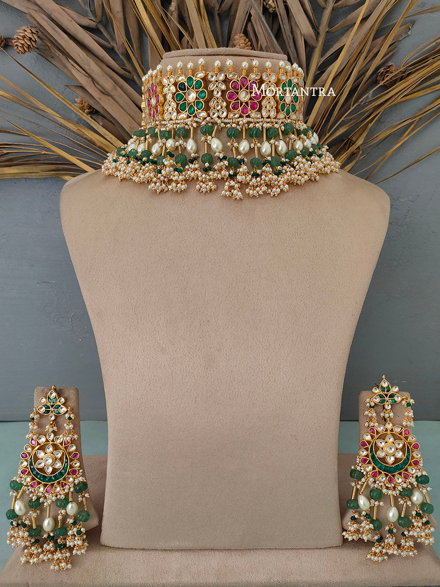MS1670M - Jadau Kundan Necklace Set